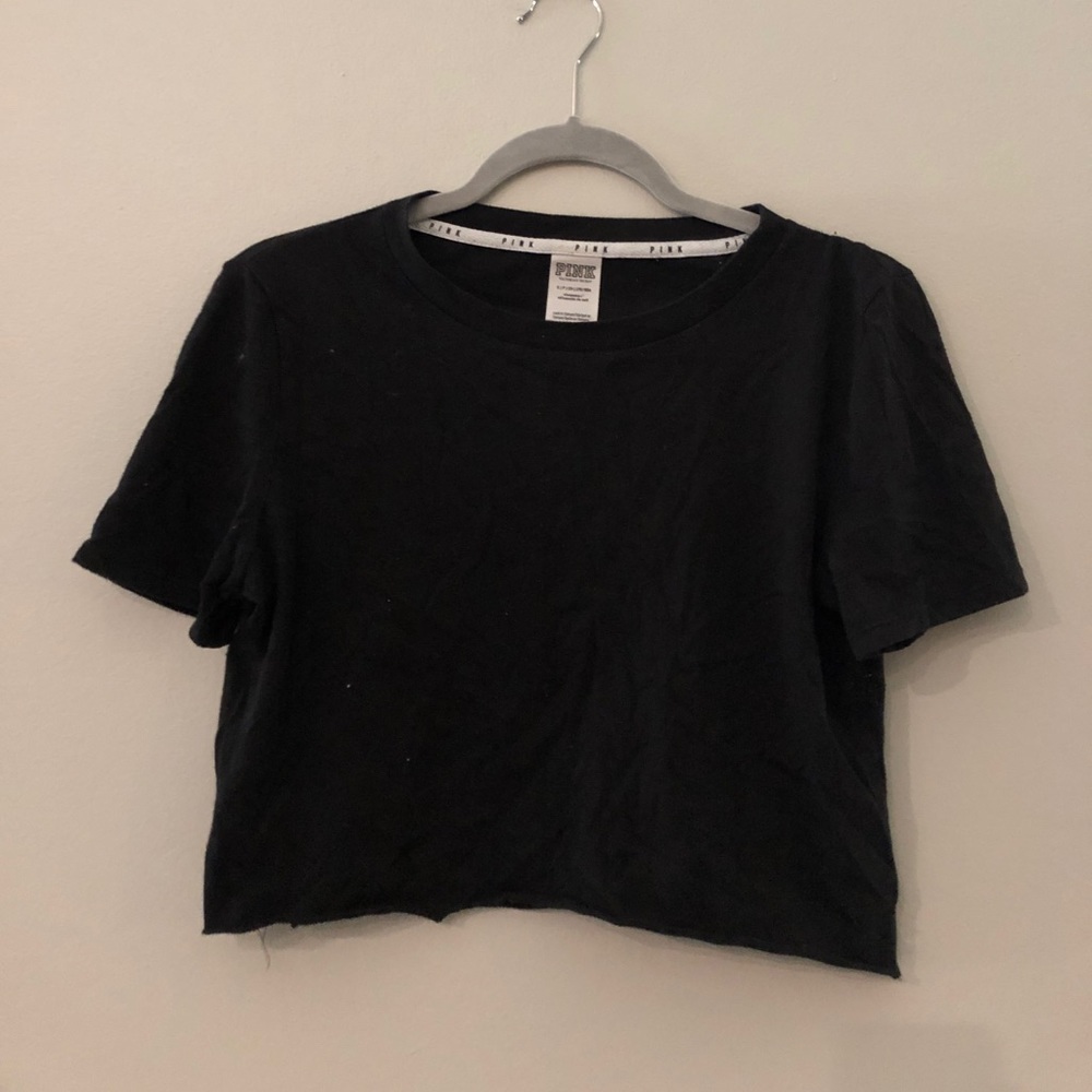 PINK All Black Crop Top